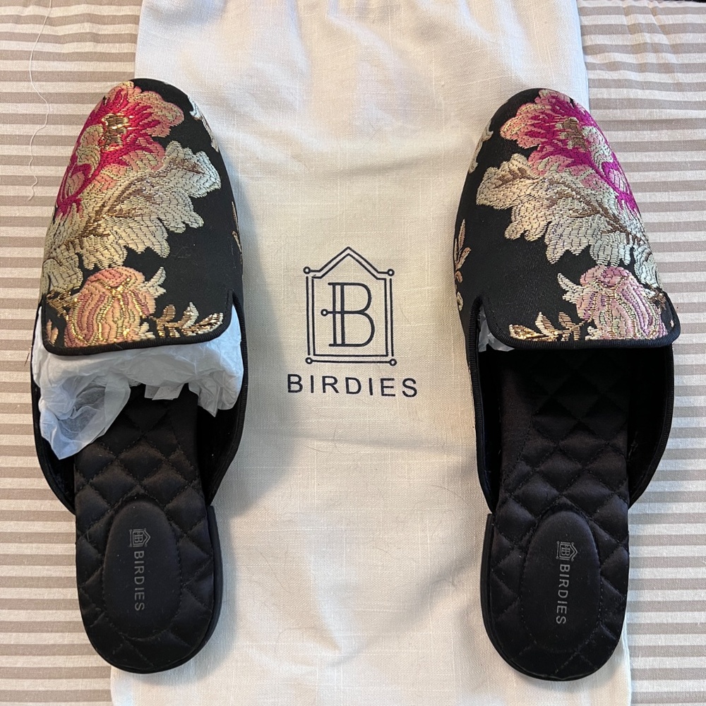 Birdies Phoebe Jacquard Mule Slippers Sz 9.5